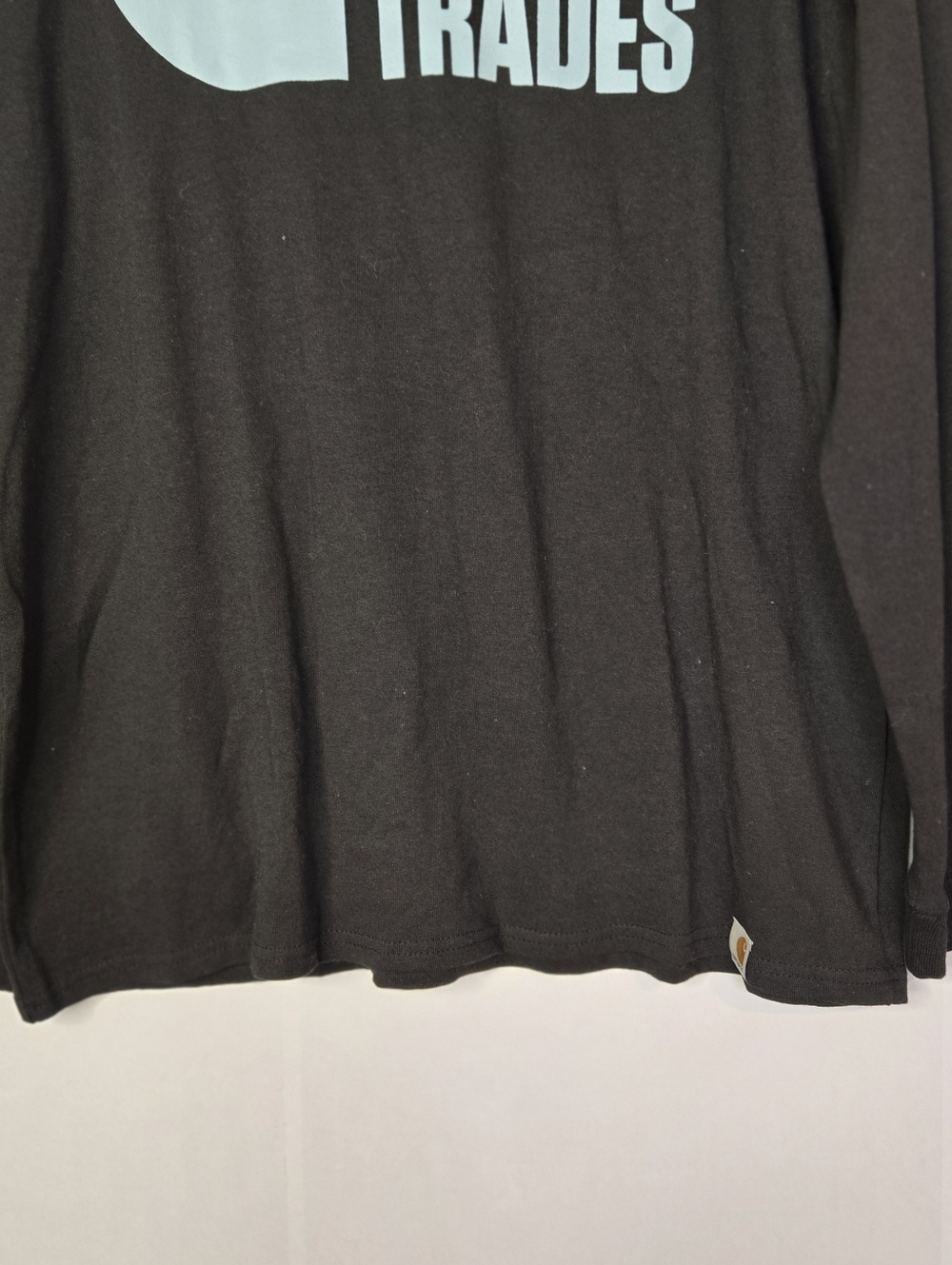 Carhartt Womens Size L Heavy Weight L/Sl Black Graphic "Support the Trades" Tee - Picture 6 of 10
